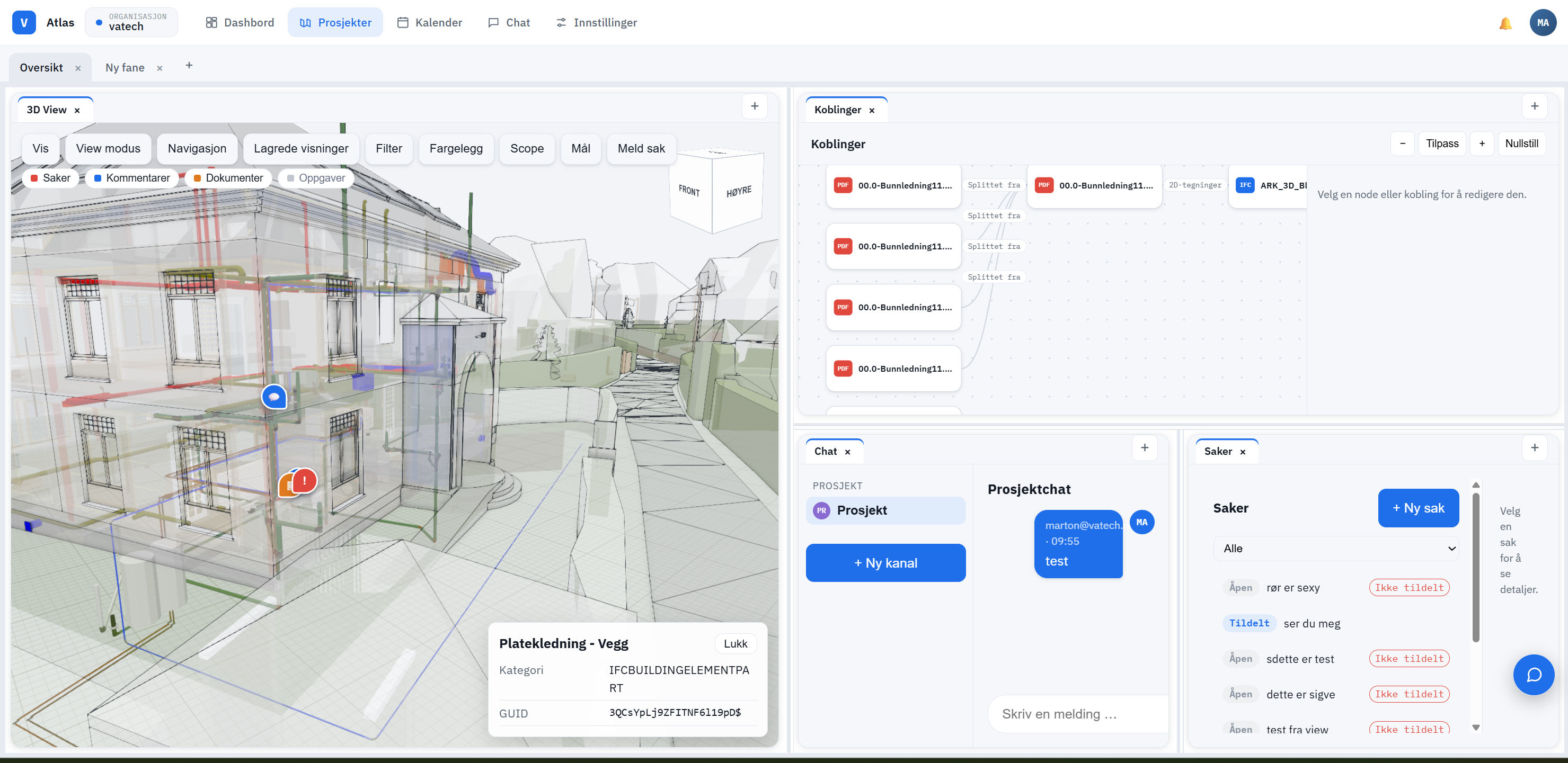 VATECH Atlas dashboard med modell og samhandling